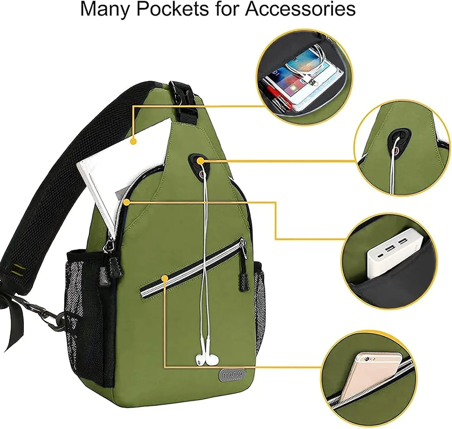 MOSISO Mini Sling Backpack,Small Hiking Daypack Travel Outdoor Casual Sports Bag