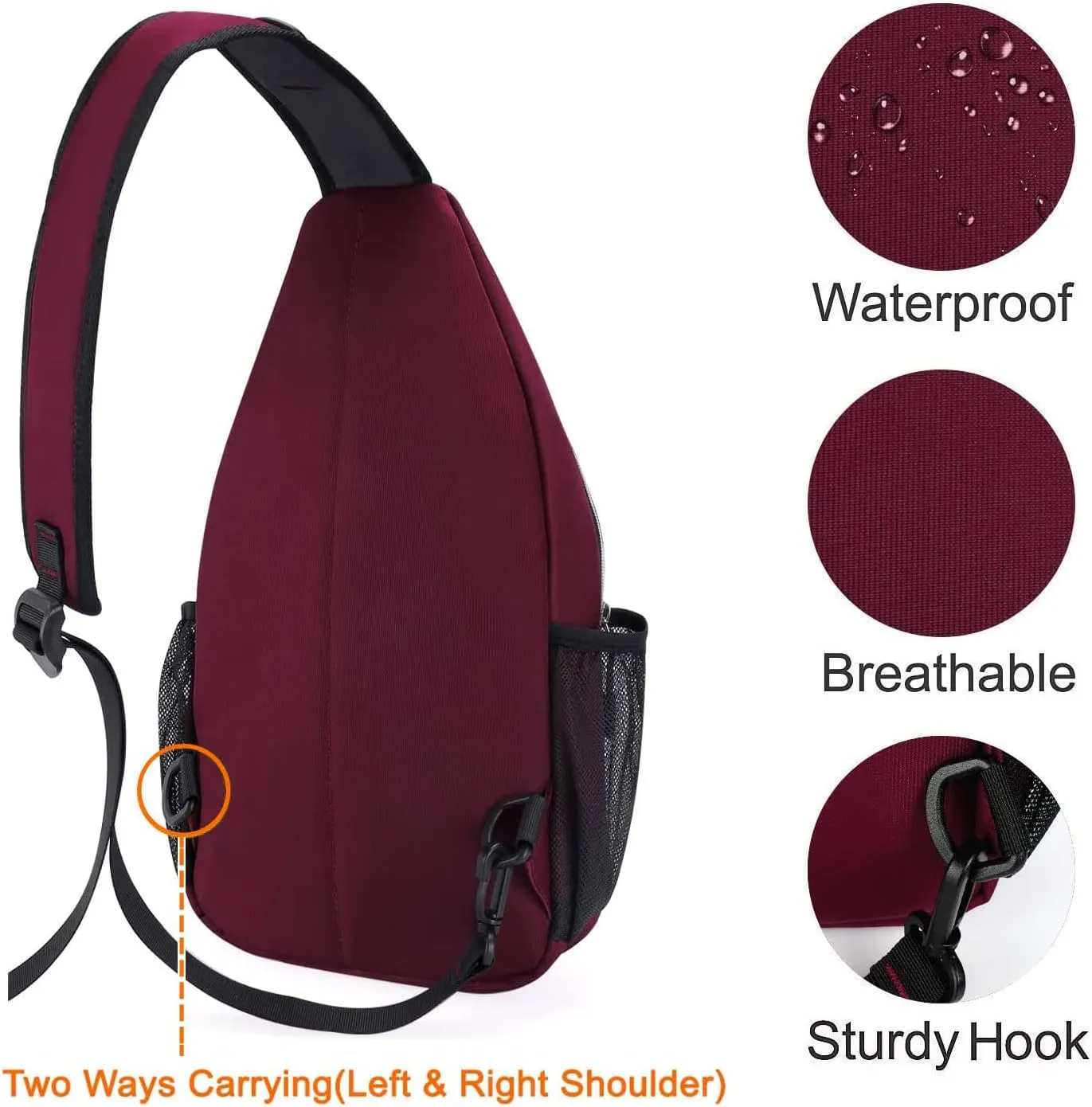 MOSISO Rope Sling Backpack (Up to 13 inch), Multipurpose Crossbody Chest One Shoulder Outdoor Travel Hiking Daypack