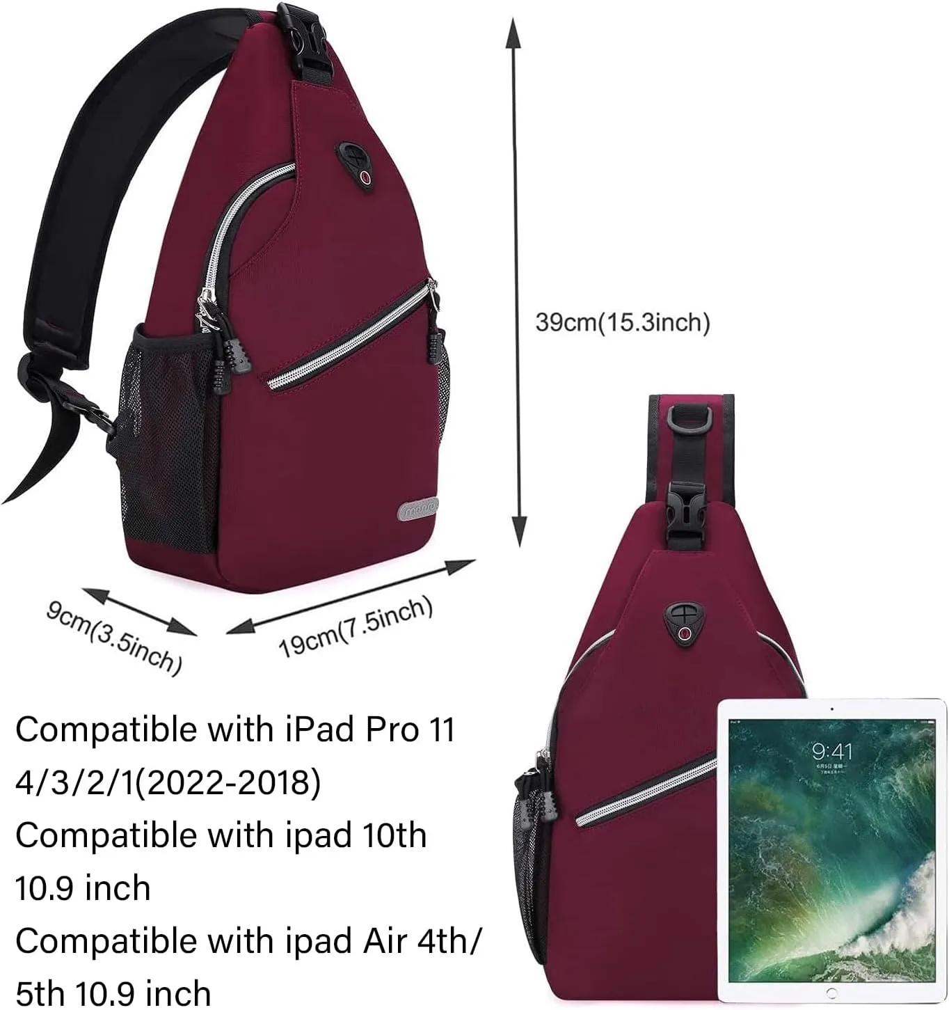 MOSISO Sling Backpack, Multipurpose Crossbody Shoulder Bag Travel Hiking Daypack