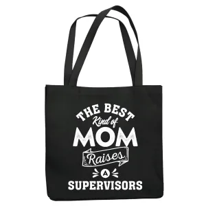 Mothers Day Gift for Supervisors Mom Who Raises Supervisors Navy Black Multicolor Canvas Tote Bag