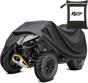 Motorcycle Covers Waterproof ATV Cover Heavy Duty Four Wheel Cover Outdoor Protection, Suitable for All Terrain Vehicle 67" L x 24" W x 46" H(Black :L)