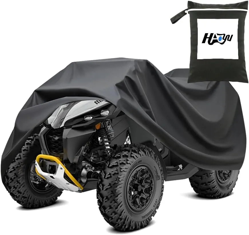 Motorcycle Covers Waterproof ATV Cover Heavy Duty Four Wheel Cover Outdoor Protection, Suitable for All Terrain Vehicle 67" L x 24" W x 46" H(Black :L)