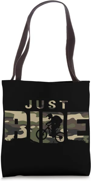 Mountain Bike Just Ride Camo MTB Trail Outdoor Tote Bag