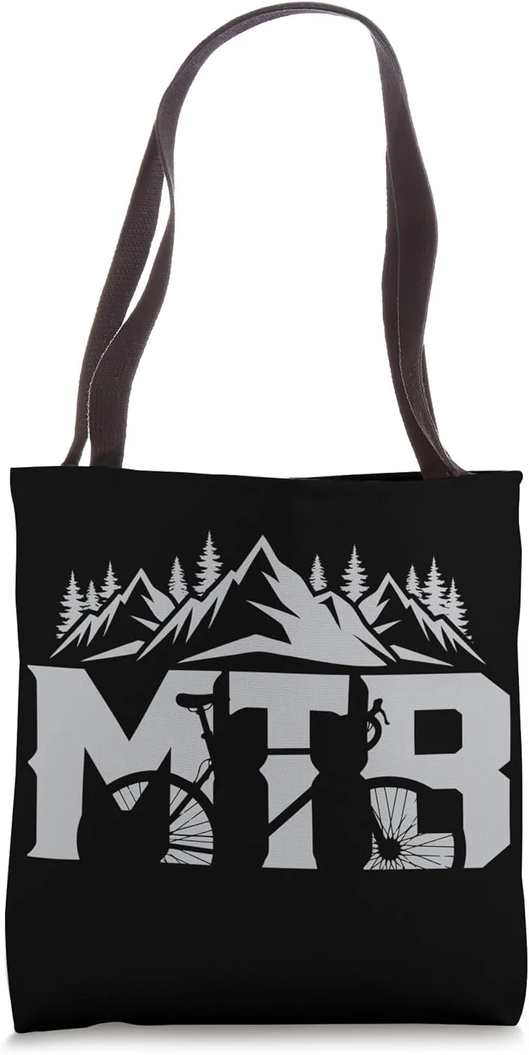 Mountain Bike MTB Mountains Trees Trail Adventure Tote Bag