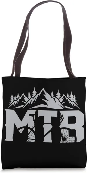 Mountain Bike MTB Mountains Trees Trail Adventure Tote Bag