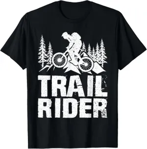 Mountain Biking Trail Rider Distressed Forest MTB Bike T-Shirt