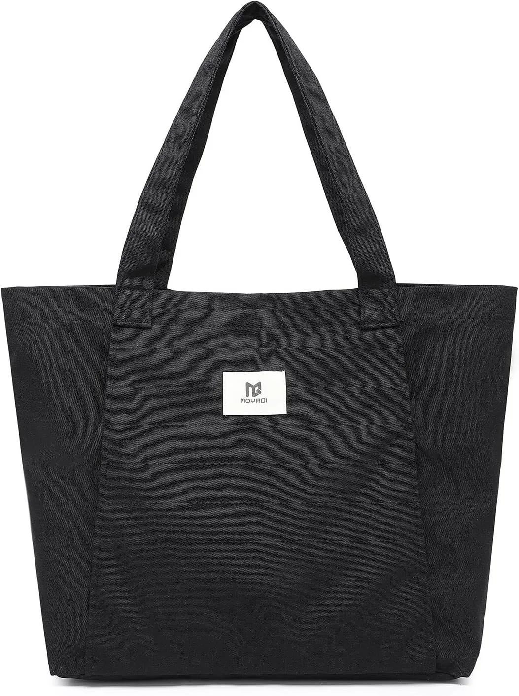 Moyaqi Canvas Tote Bag with Yoga Mat Carrier Pocket Carryall Shoulder Bag for Office, Workout, Pilates, Travel, Beach and Gym