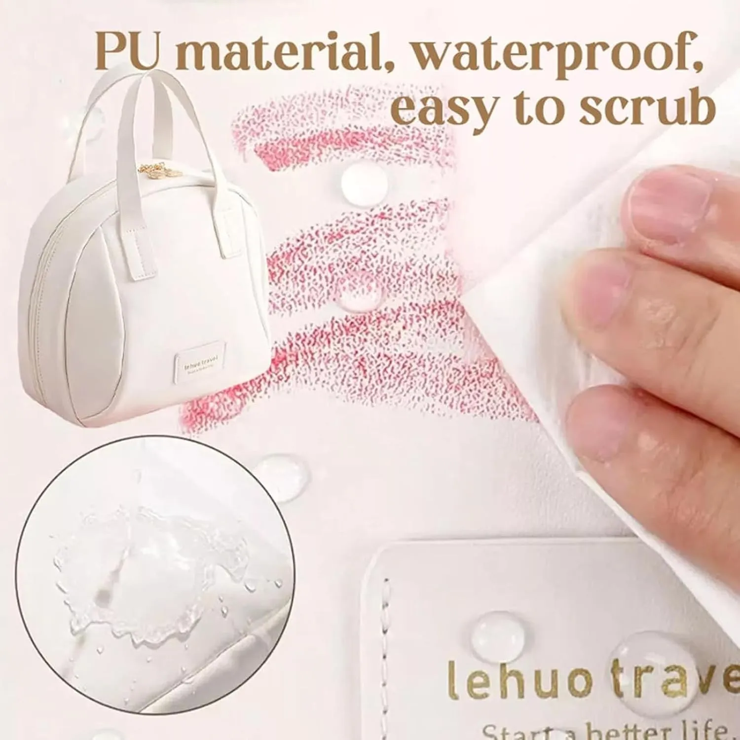 Multi-Layered Shell-Shaped Cosmetic Bag, Lightly Travel Shell Shaped Cosmetic Makeup Bag with Compartments, Waterproof PU Leather Toiletry Bag Handbag Pouch for Women (2pcs 3#)