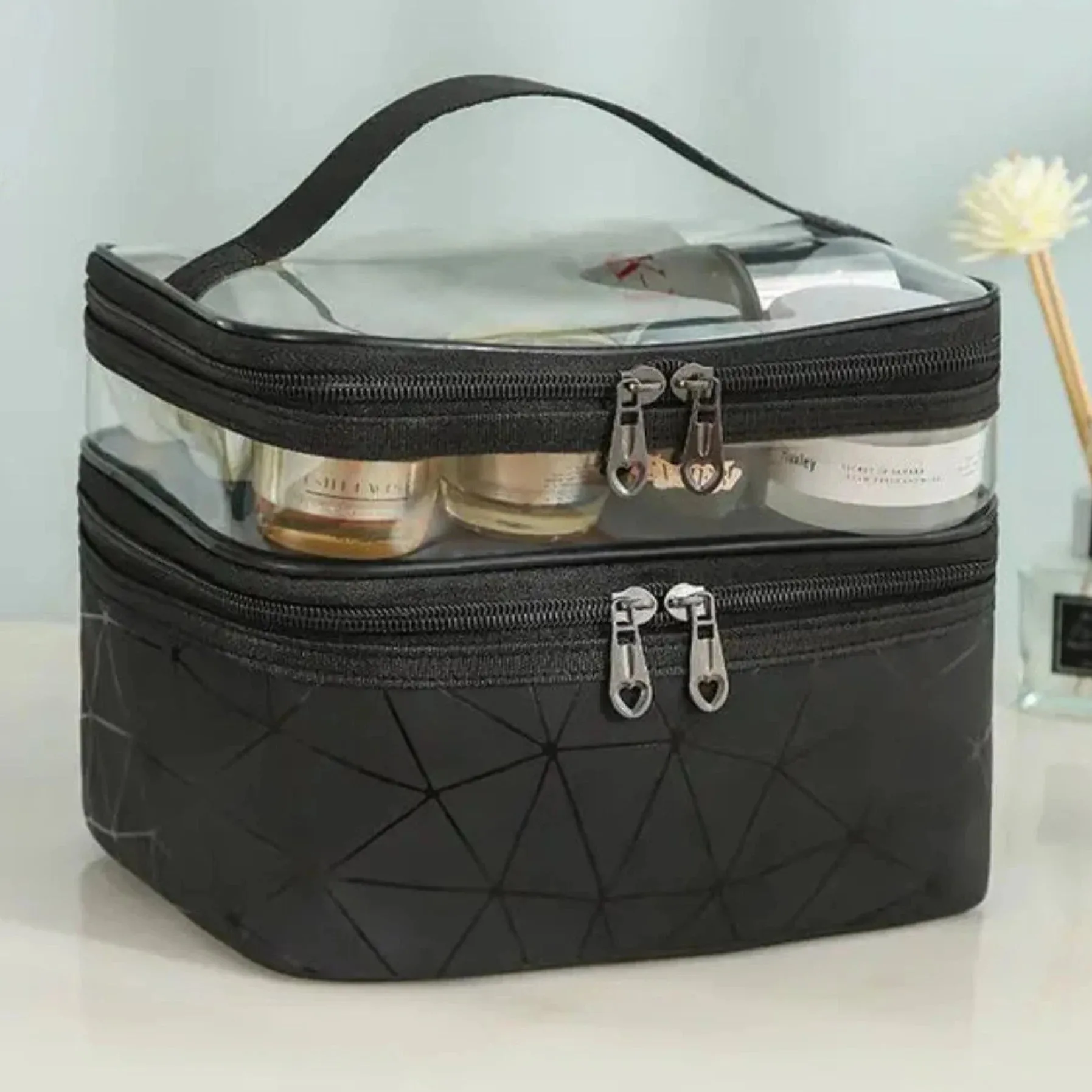 Multifunction Double Transparent Cosmetic Bag