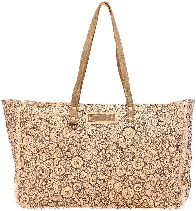 Myra Bag Perennial Upcycled Canvas & Leather Weekender Bag S-1433