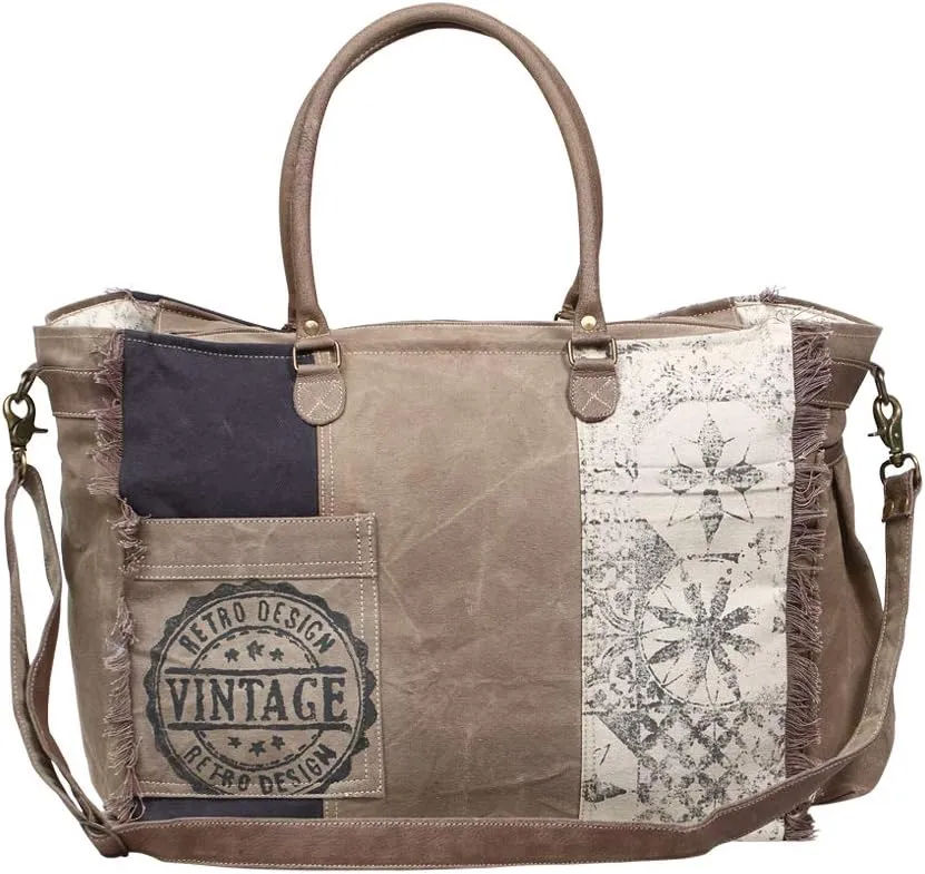 Myra Bag Retro Print Travel Weekender Bag for Women S-1200