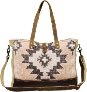 Myra Bag Smartness Overload Weekender Bag Upcycled Canvas, Rug & Leather S-2587