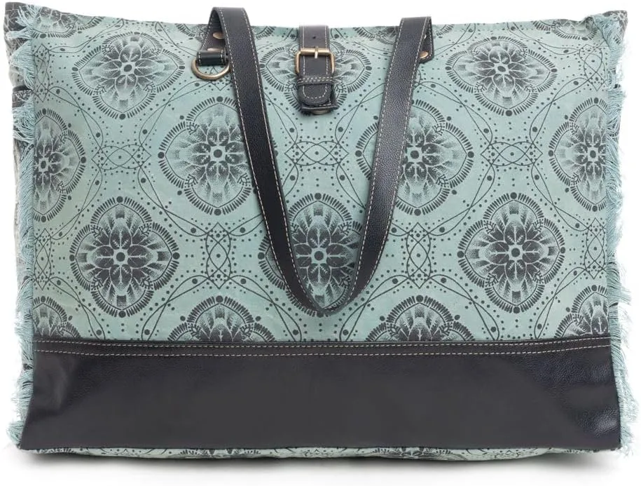 Myra Bag Western Leather Weekender Bag for Women - Upcycled Shoulder Handbag
