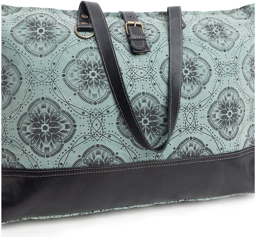 Myra Bag Western Leather Weekender Bag for Women - Upcycled Shoulder Handbag