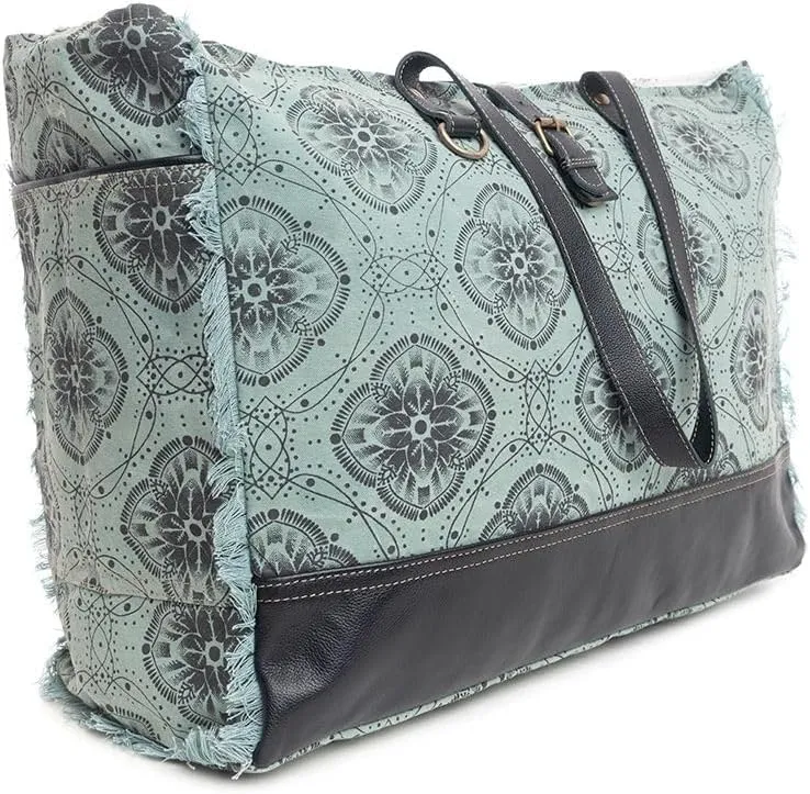Myra Bag Western Leather Weekender Bag for Women - Upcycled Shoulder Handbag