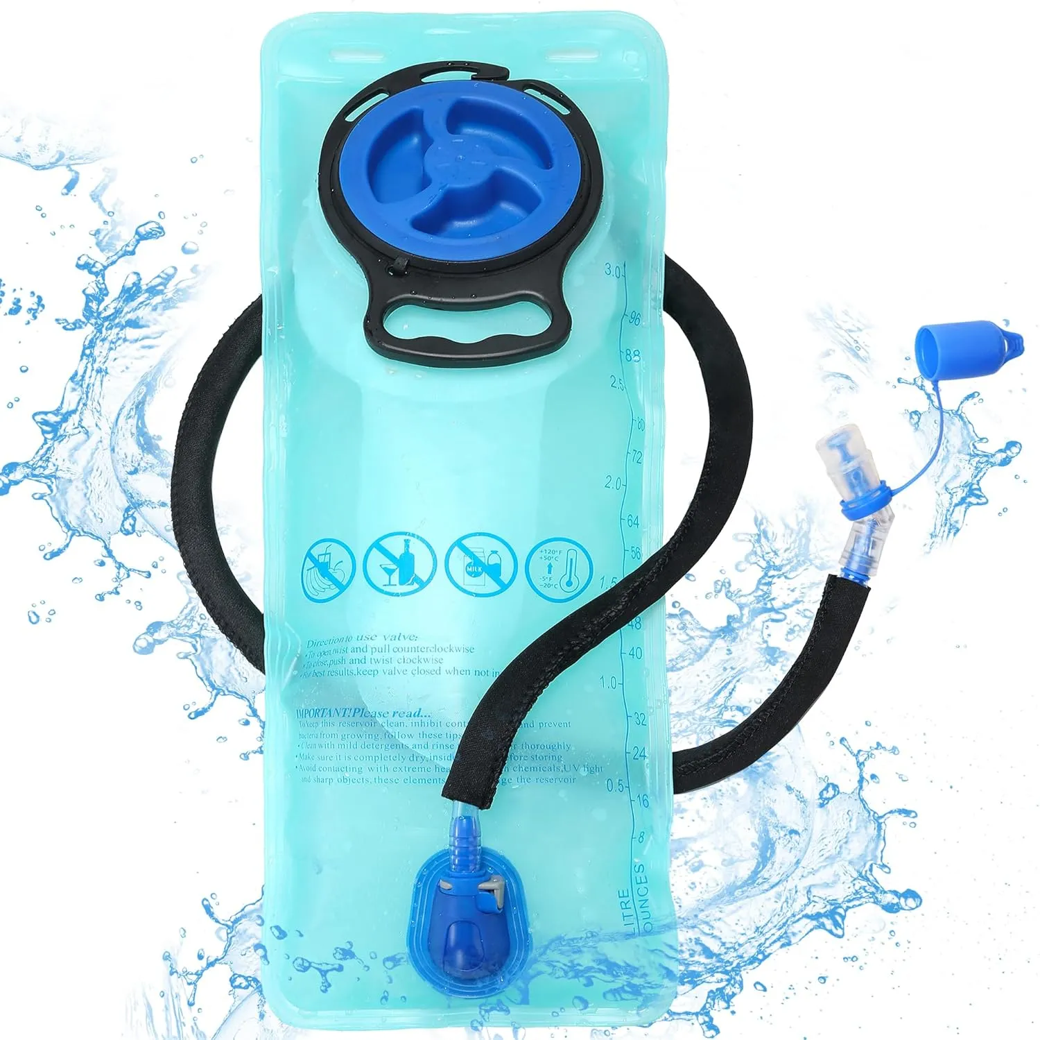 N NEVO RHINO Hydration Bladder1.5L- 2L-3L Leak Proof Water Reservoir, BPA -Free Water Pouch, Water Bladder for Hydration Pack，Hiking Backpack