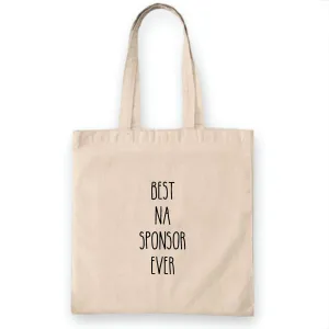 NA Sponsor Gift for Addiction Recovery Best Sobriety Support Natural White Multicolor Canvas Tote Bag