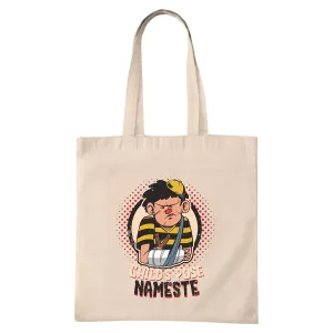 Nameste Yoga Meditation Gift for Childs Pose Quote Natural White Multicolor Canvas Tote Bag