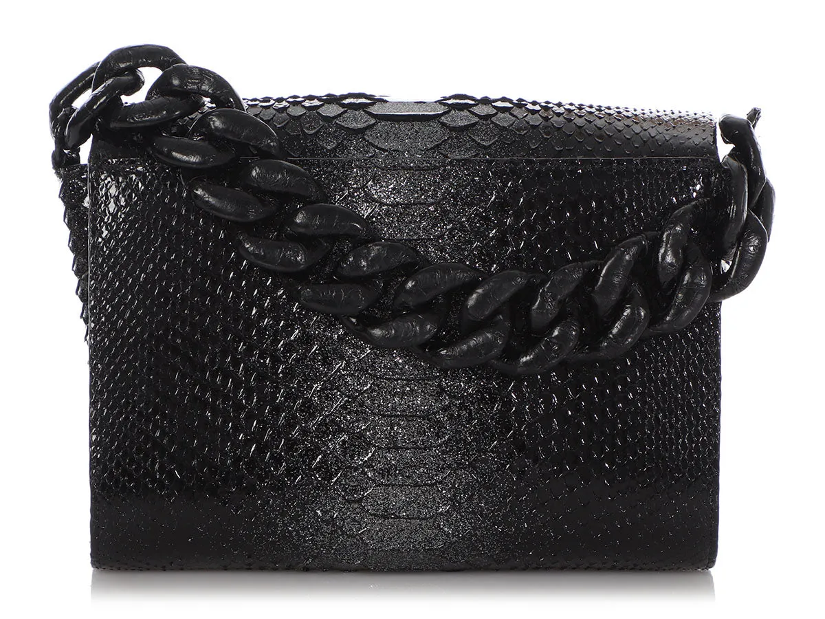Nancy Gonzalez Black Python Carrie Evening Bag