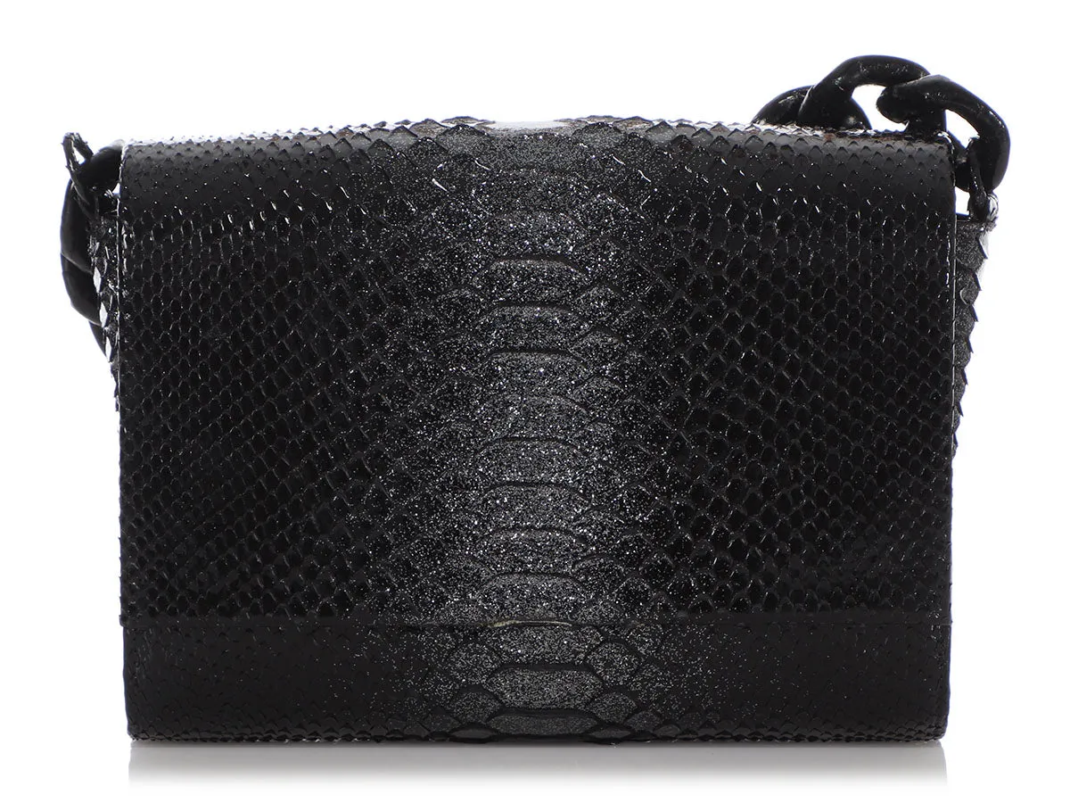 Nancy Gonzalez Black Python Carrie Evening Bag