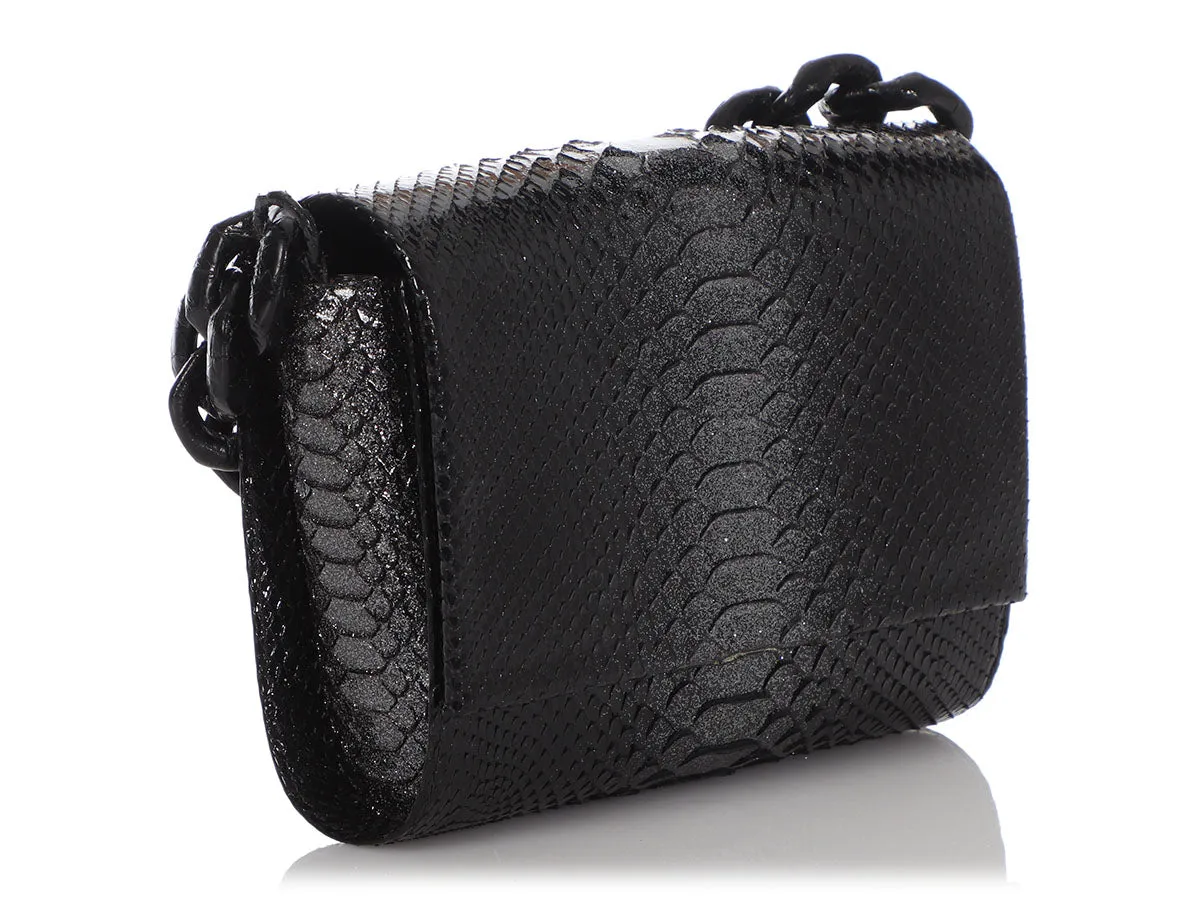 Nancy Gonzalez Black Python Carrie Evening Bag
