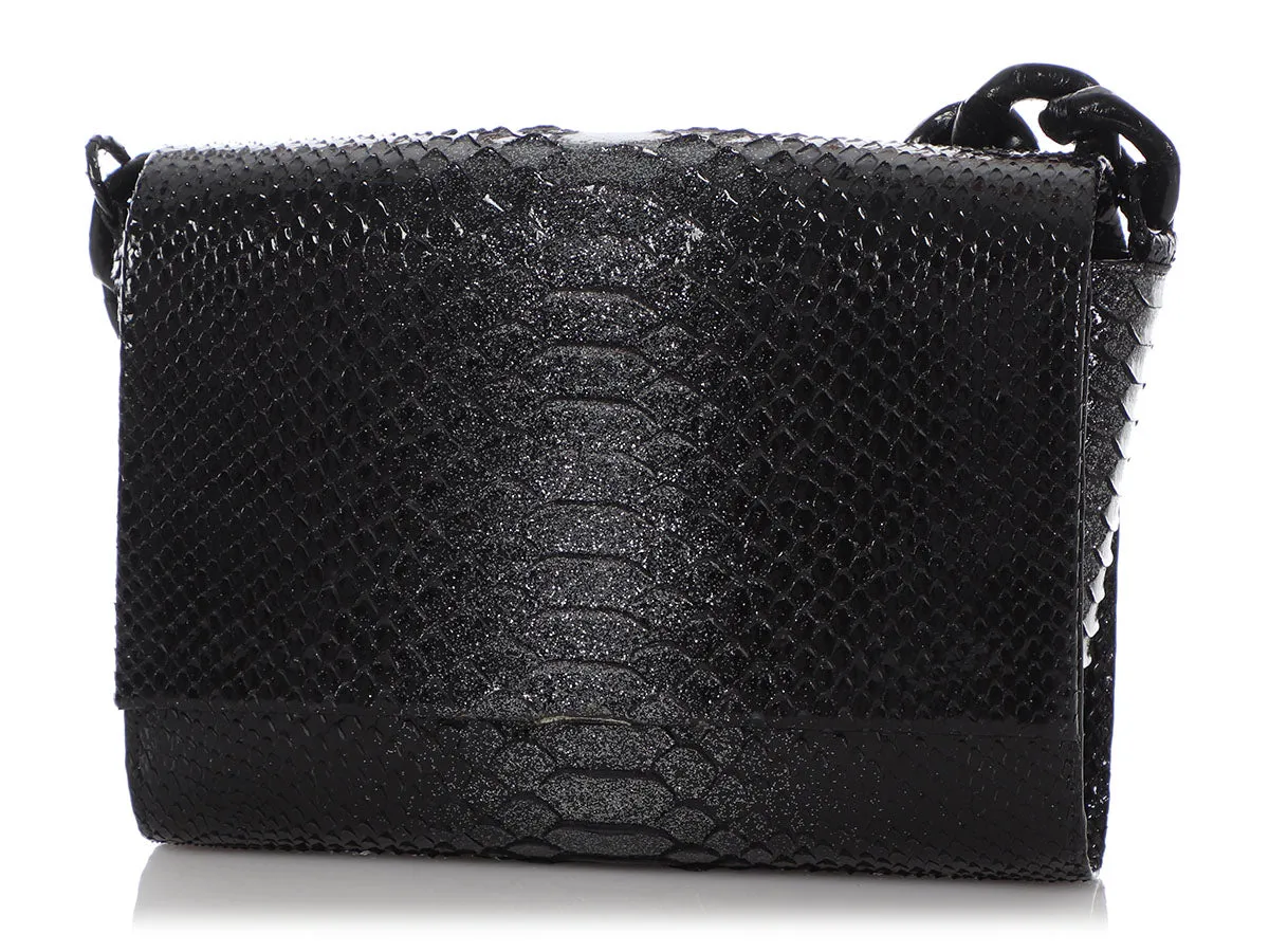 Nancy Gonzalez Black Python Carrie Evening Bag