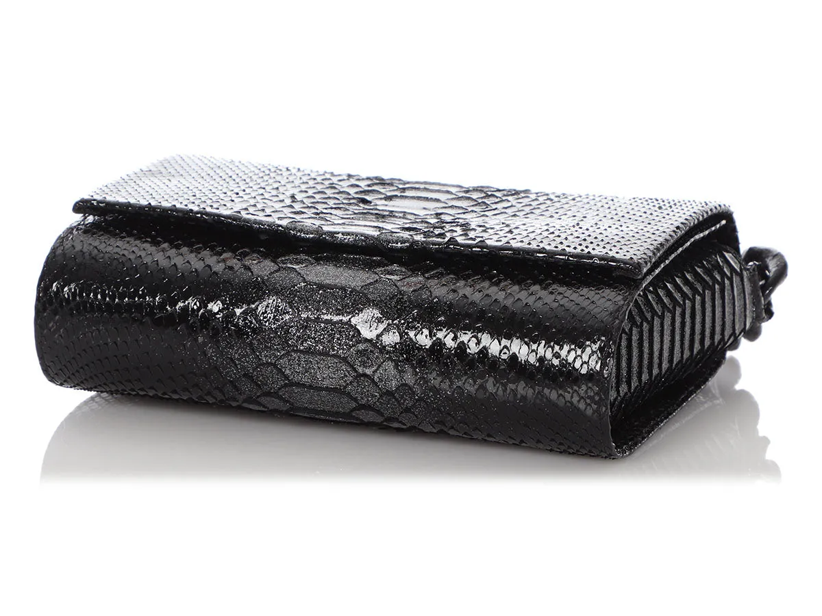 Nancy Gonzalez Black Python Carrie Evening Bag