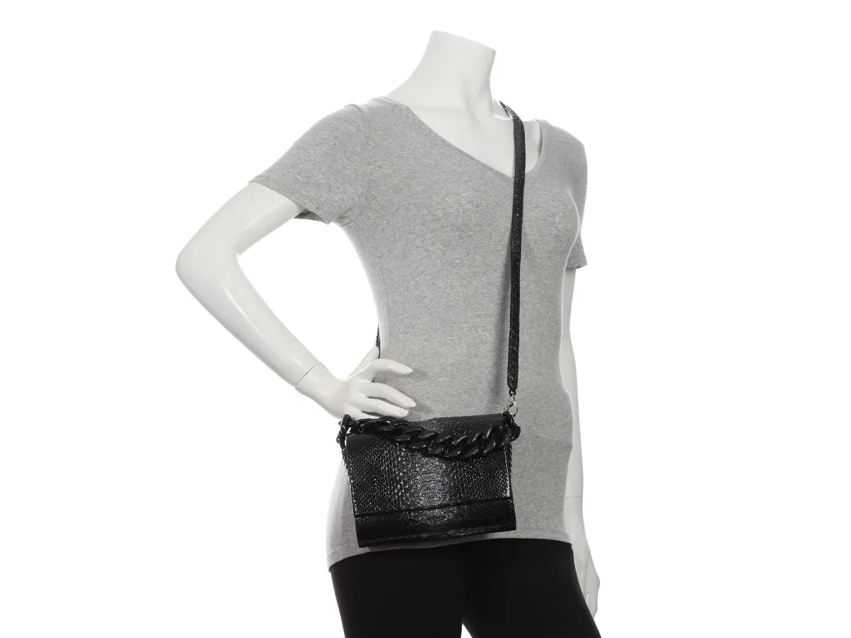 Nancy Gonzalez Black Python Carrie Evening Bag