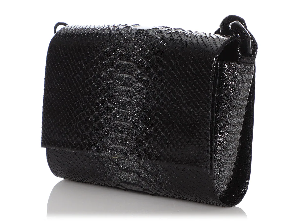 Nancy Gonzalez Black Python Carrie Evening Bag