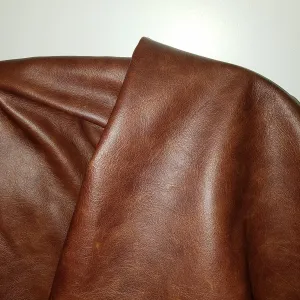 NAT Leathers Brown Cognac 21-25 Square Feet (at Least 31" X 55") Weekender Two Tone Soft Upholstery Chap Cowhide Genuine Leather Hide Cow Skin