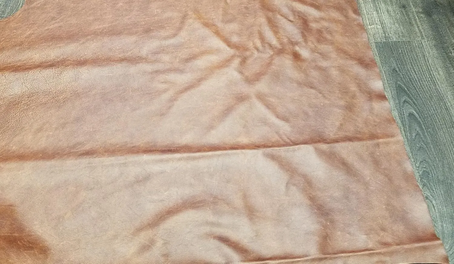 NAT Leathers Brown Cognac 21-25 Square Feet (at Least 31" X 55") Weekender Two Tone Soft Upholstery Chap Cowhide Genuine Leather Hide Cow Skin