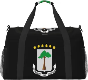 National Emblem Of Equatorial Guinea Travel Duffel Bag Large Foldable Waterproof Overnight Bag For Beach Swim Bags Pool Sports Gym