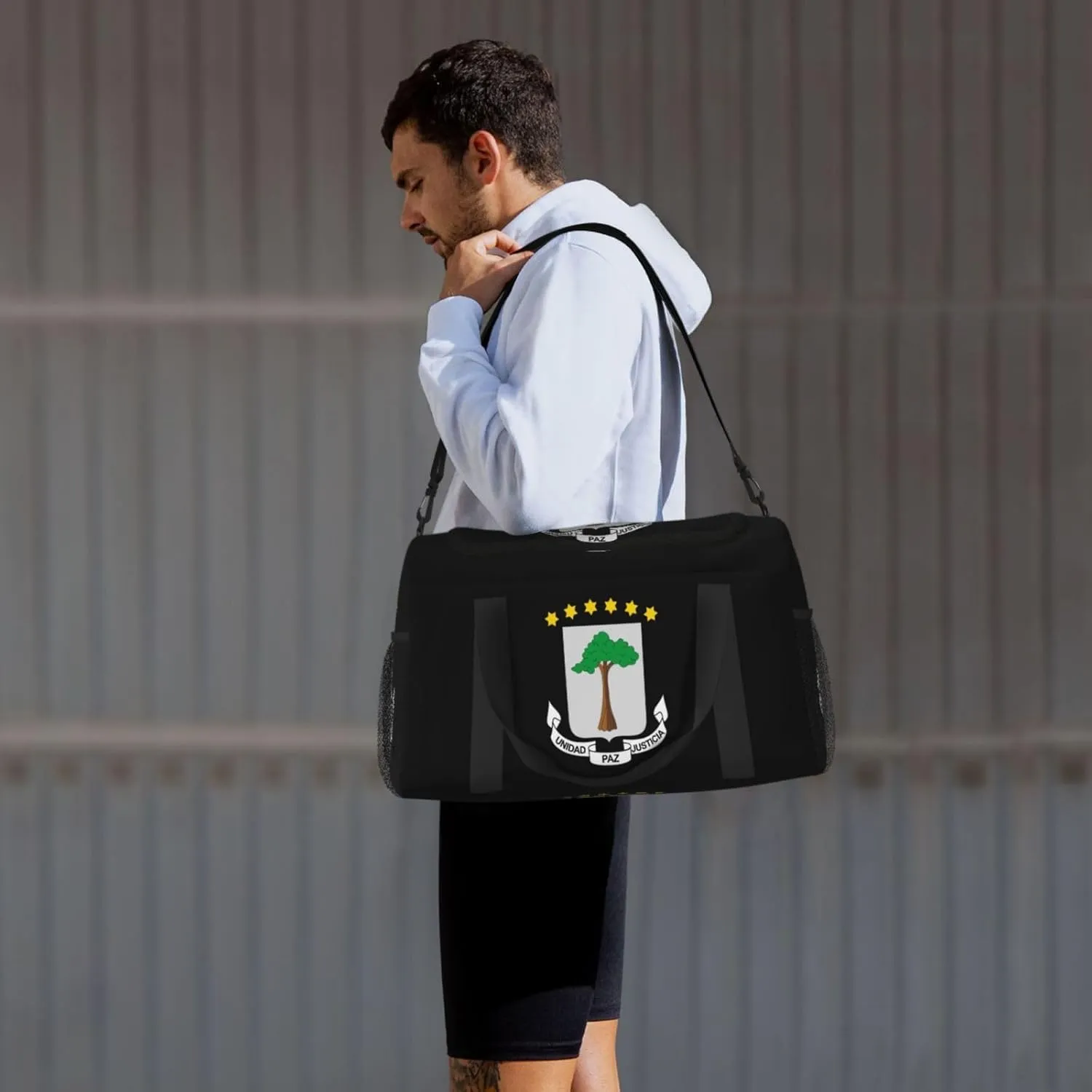 National Emblem Of Equatorial Guinea Travel Duffel Bag Large Foldable Waterproof Overnight Bag For Beach Swim Bags Pool Sports Gym