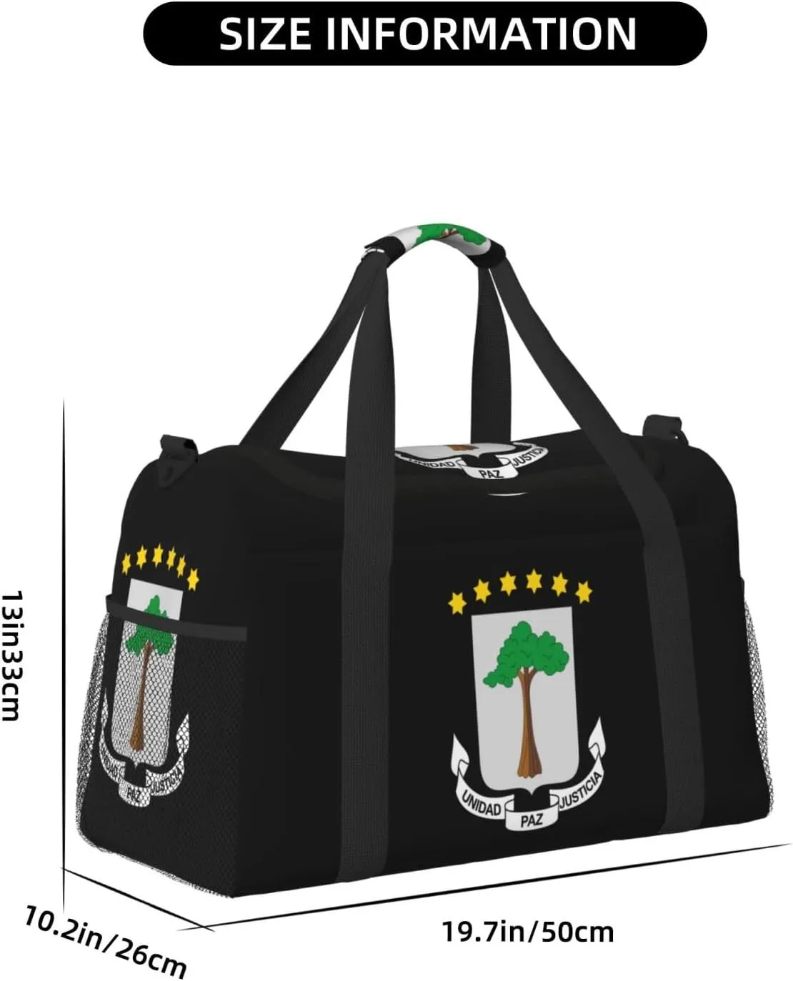 National Emblem Of Equatorial Guinea Travel Duffel Bag Large Foldable Waterproof Overnight Bag For Beach Swim Bags Pool Sports Gym