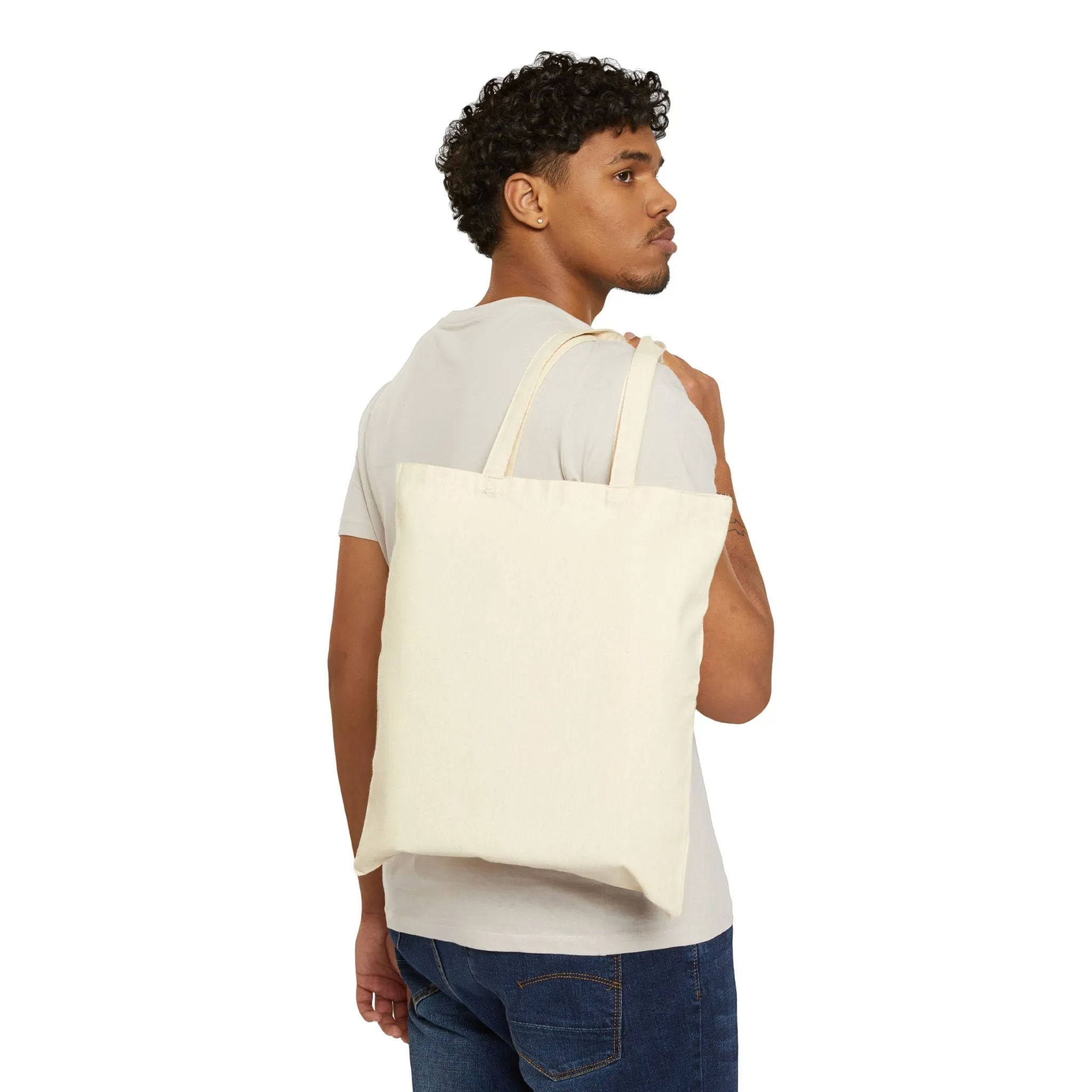 Nature-Inspired Cotton Canvas Tote Bag - Artistic Elk Design