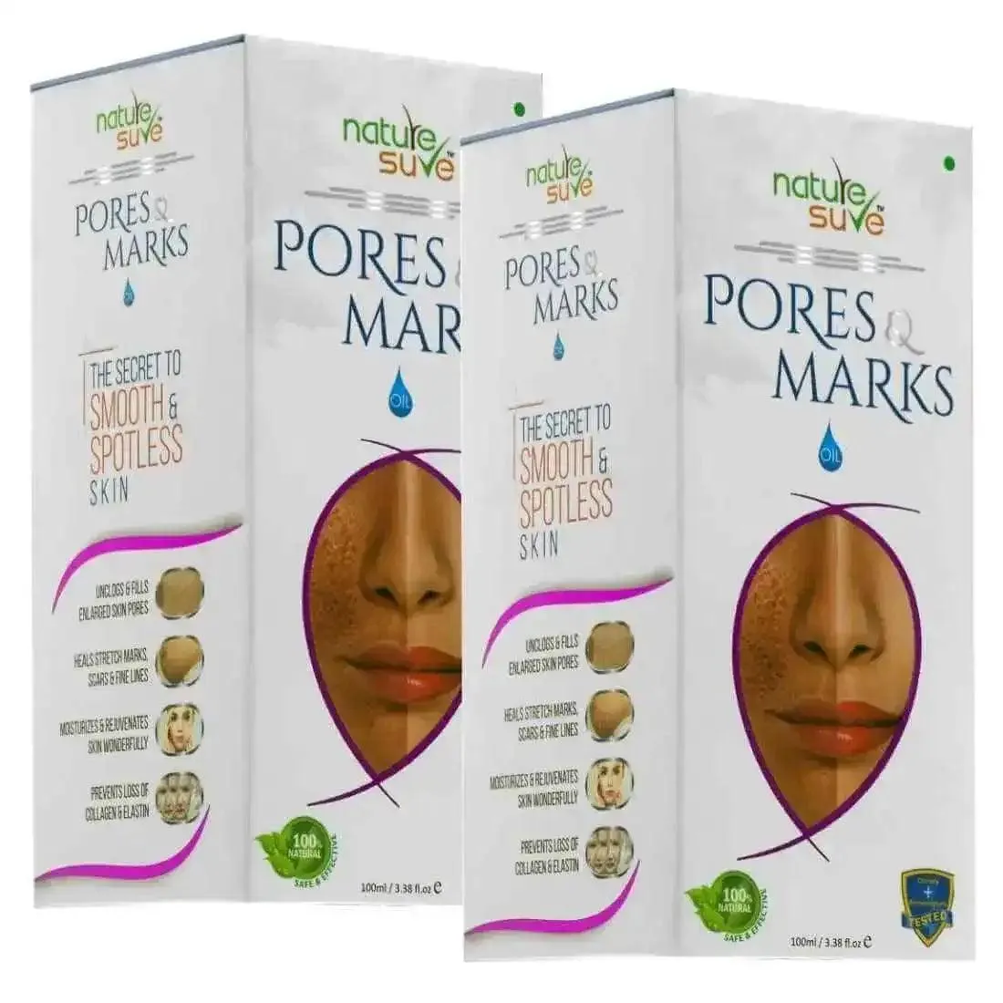 Nature Sure Pores and Marks Facial Oil with SPF 50 Sunscreen, Natural Skin Glow and Ultralight Face Care