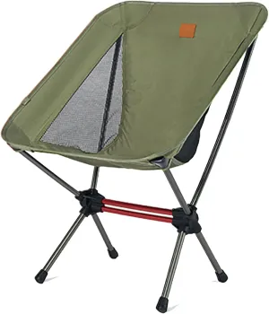 Naturehike Camping Chair, Foldable with Storage Bag, Outdoor Portable for Adults, Lightweight, Supports 265lbs, Backpacking for Fishing, Hiking, Beach, Lawn