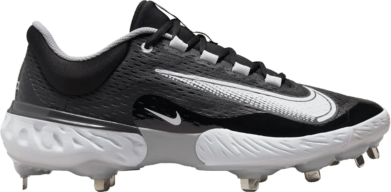 Nike Alpha Huarache Elite 4 Low DJ6521-011 Black-White Men's Metal Baseball Cleats 10 US