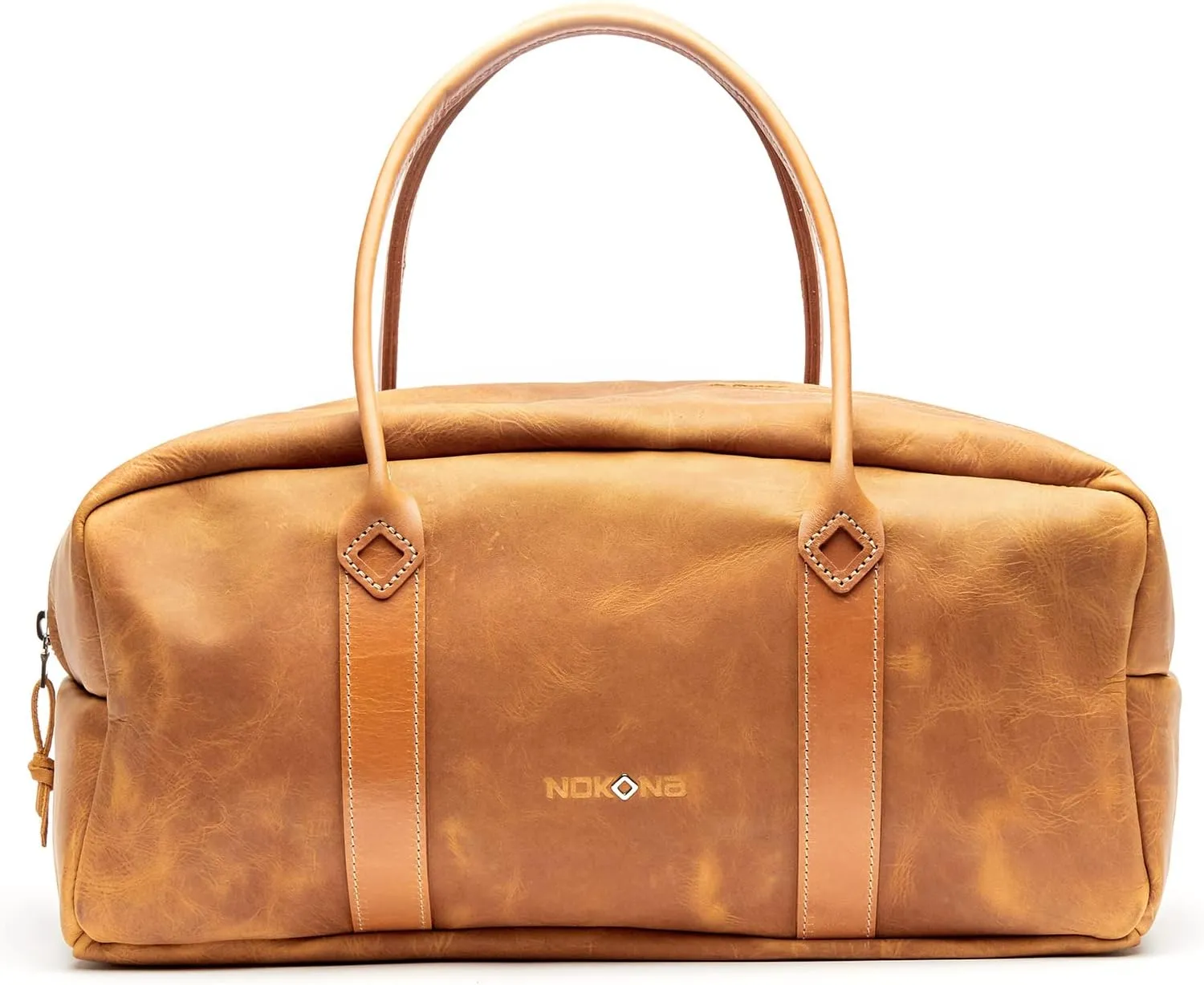 NOKONA Weekender Travel Duffle Bag | Handcrafted in Premium American Ballglove Leather | Made in the USA (Generation Tan)
