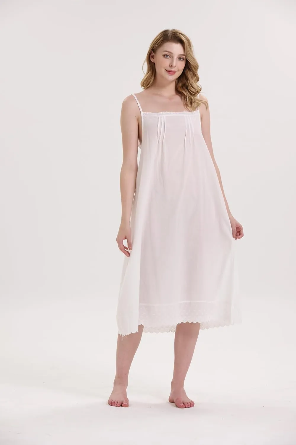 Non-Cling White Cotton Full Slip for Under Dresses nightgowns nightgown