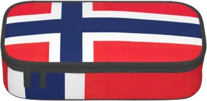 Norwegian flag Print Practical Pencil Case 8.3 x 2 x 3.7 In Functional Organizer for Pens Pencils