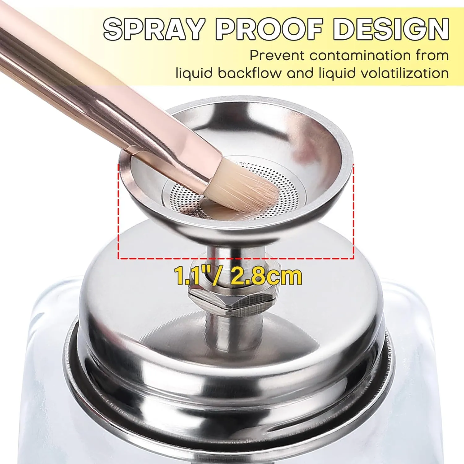 Noverlife 2PCS 6Oz / 180ml Clear Acetone Dispenser with Cap, Square Glass Nail Polish Remover Pump Alcohol Dispenser Alcohol Bottle, Refillable Push Down Pump Bottle for Makeup Remover