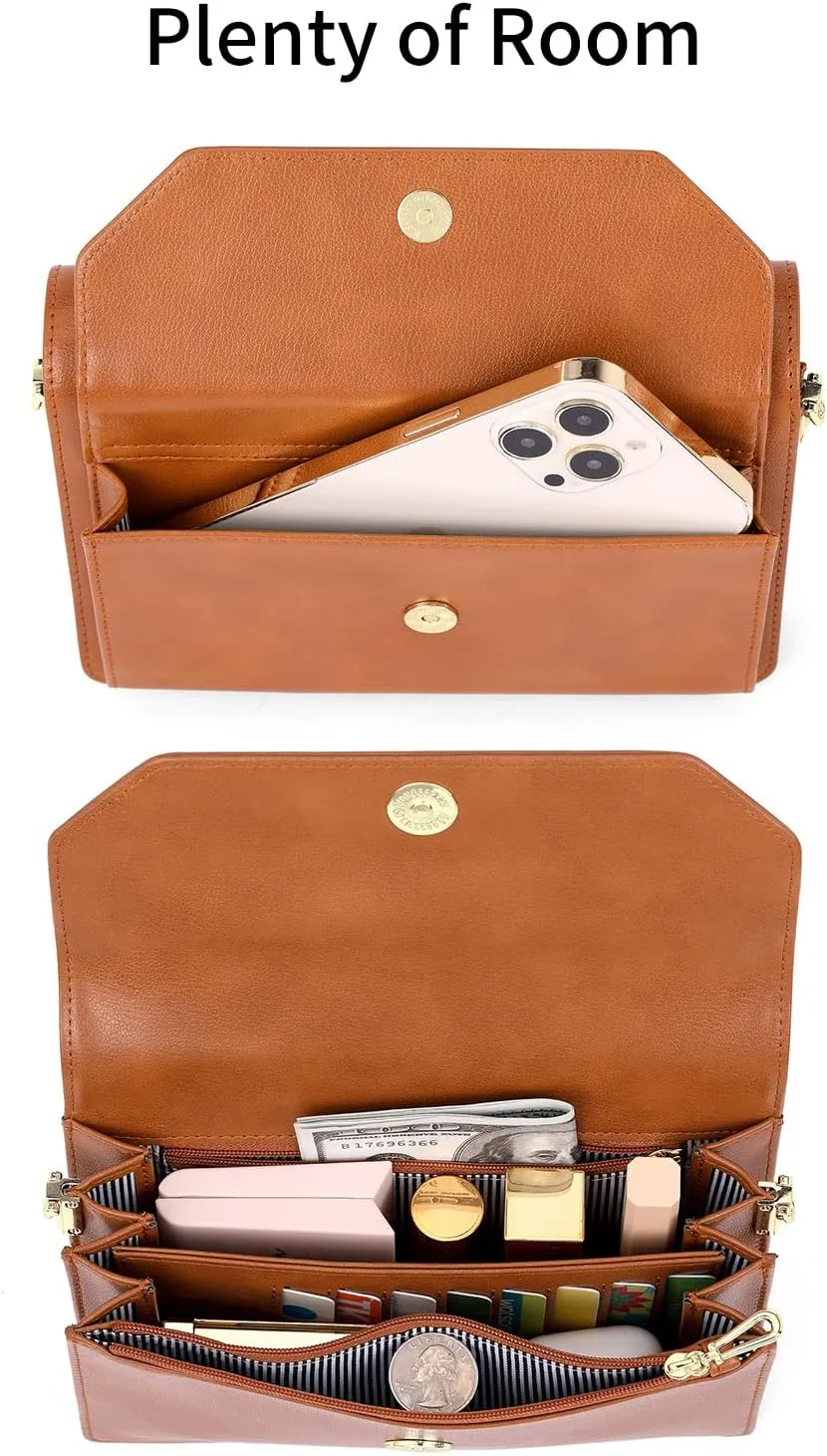 nuoku Purse Small Clutch for Women, Evening Wristlet Handbag, Cute Wallet PU Leather Crossbody