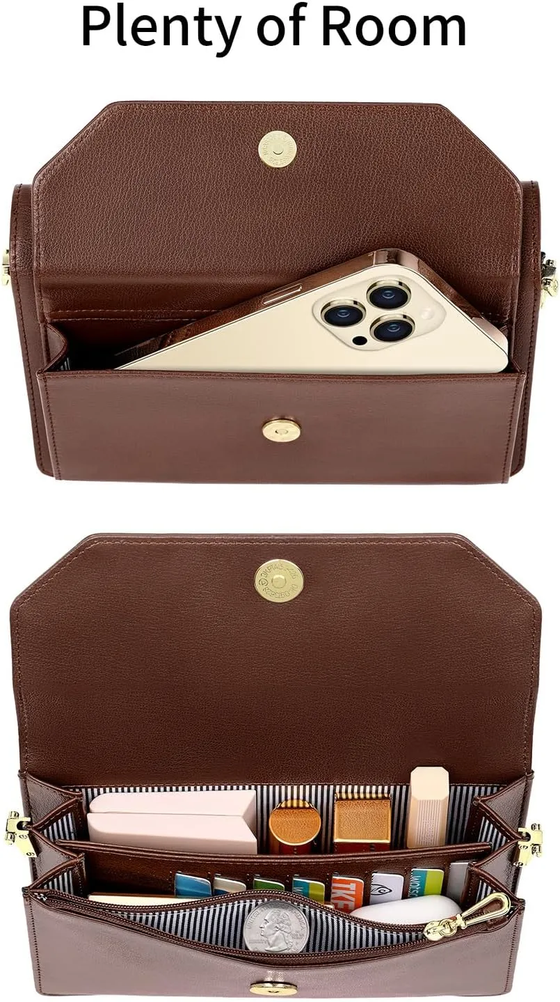 nuoku Purse Small Clutch for Women, Evening Wristlet Handbag, Cute Wallet PU Leather Crossbody