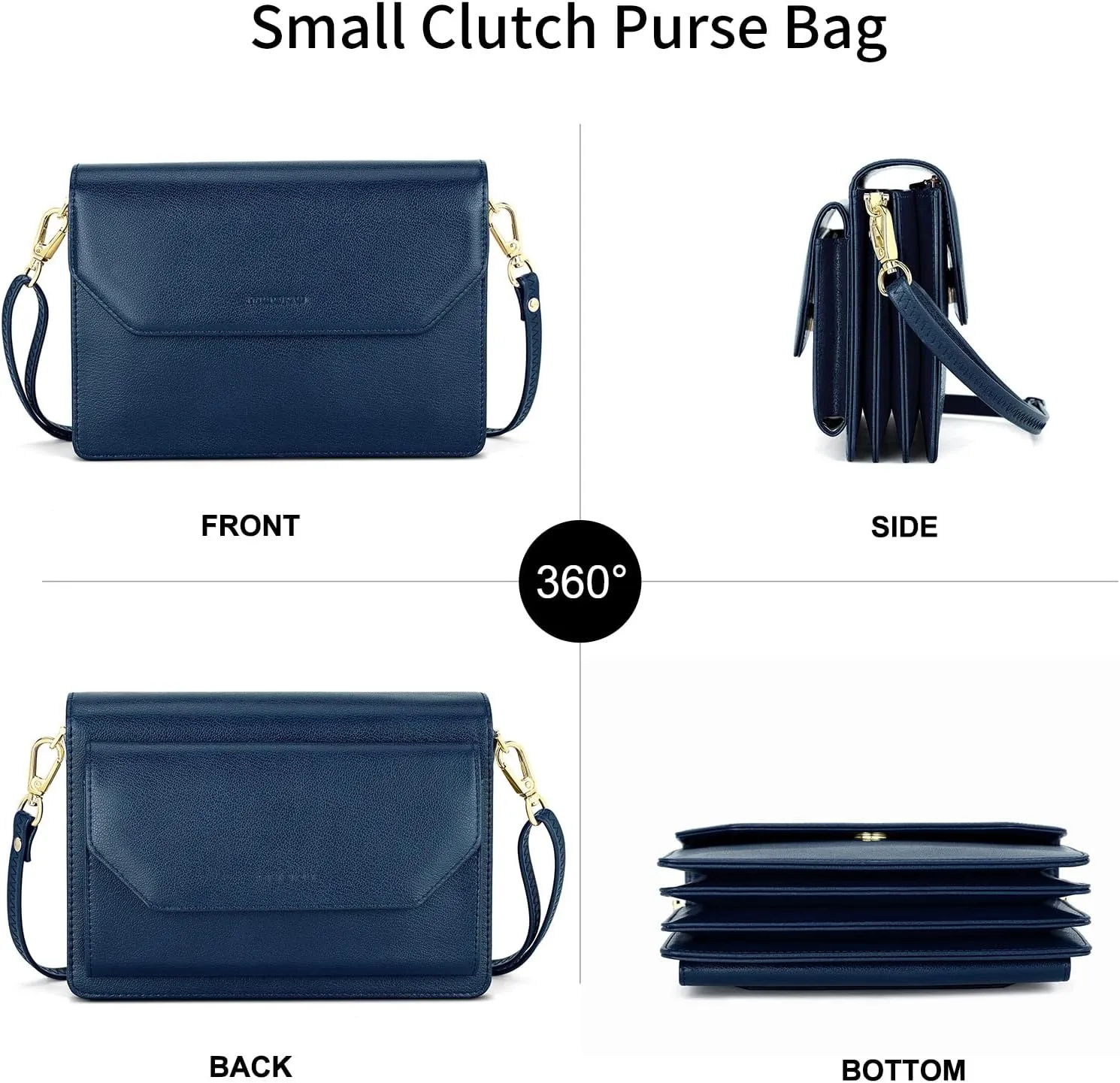 nuoku Purse Small Clutch for Women, Evening Wristlet Handbag, Cute Wallet PU Leather Crossbody