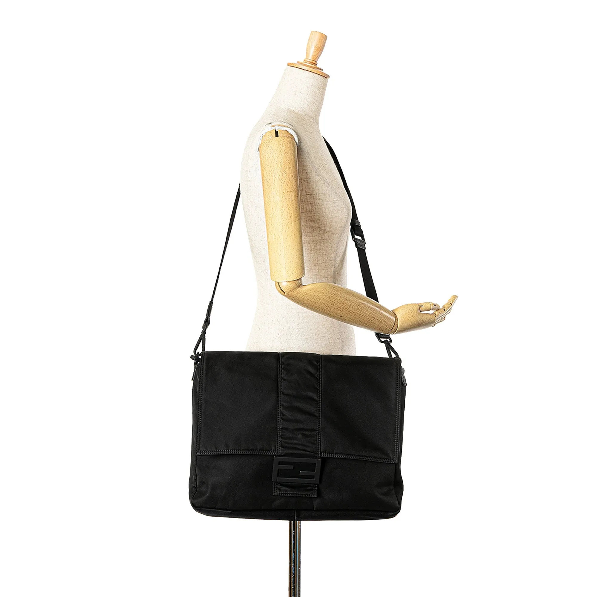 Nylon Baguette Messenger Bag