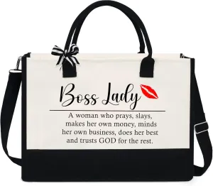 OASSIE Appreciation Gifts for Women - Canvas Tote Bag 13oz with Zipper - Mothers Day Birthday Thank You Gifts for Women Mom