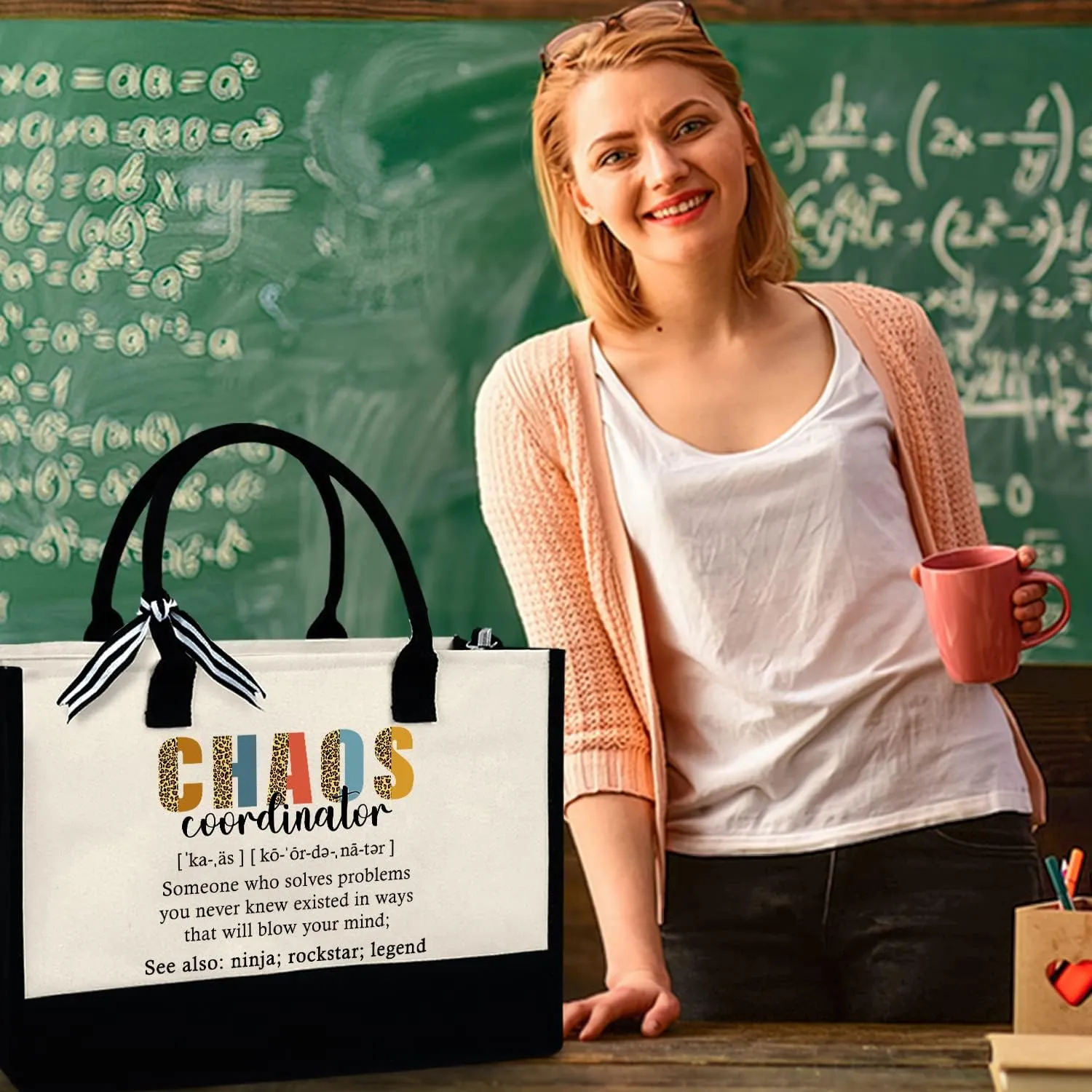 OASSIE Appreciation Gifts for Women - Canvas Tote Bag 13oz with Zipper - Mothers Day Birthday Thank You Gifts for Women Mom