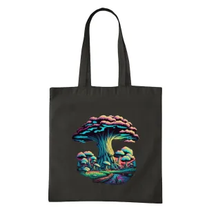 Occultism and the Enigmatic Connection Between and Trees Navy Black Multicolor Canvas Tote Bag