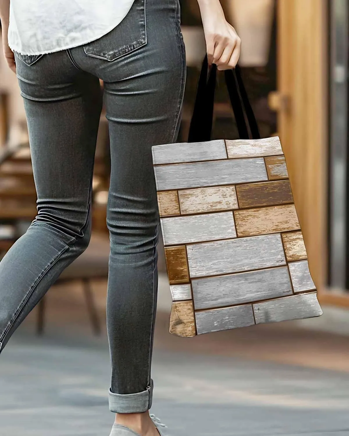 Ocean Party Fall Canvas Tote Bag Eucalyptus Leaf Shoulder Bag Casual Bag with Inner Pocket for Shopping Grocery Work